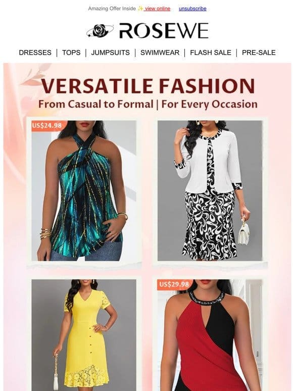 Versatile Fashion: From Casual to Formal!
