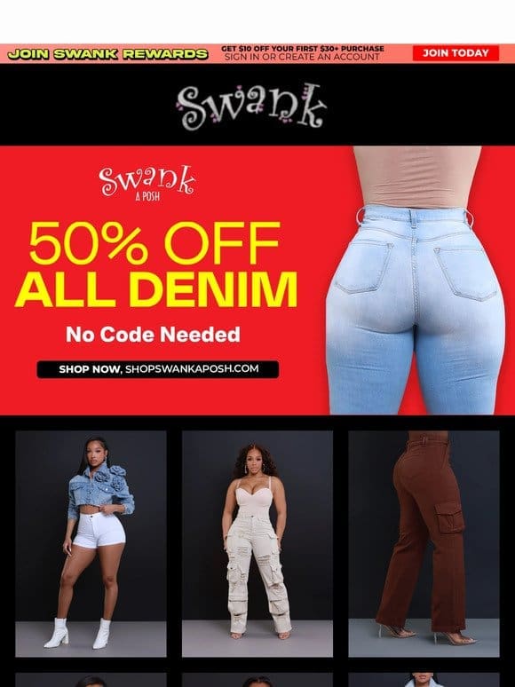 WE GOT 50% OFF ALL JEANS