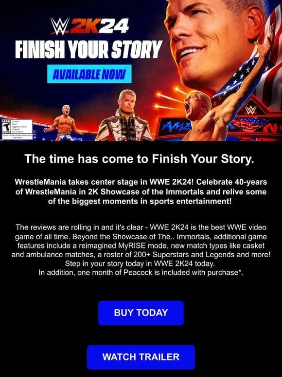 WWE 2K24 AVAILABLE TODAY