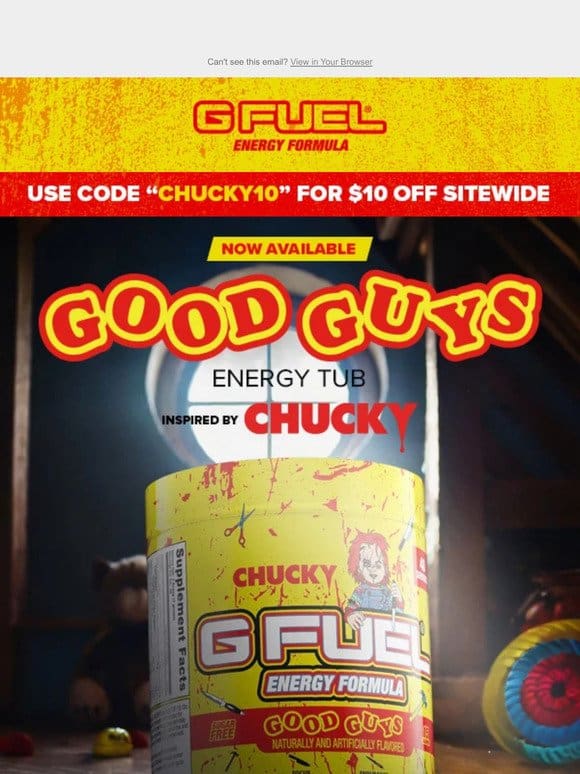 Wanna Play? “Chucky” Good Guys Energy Tub