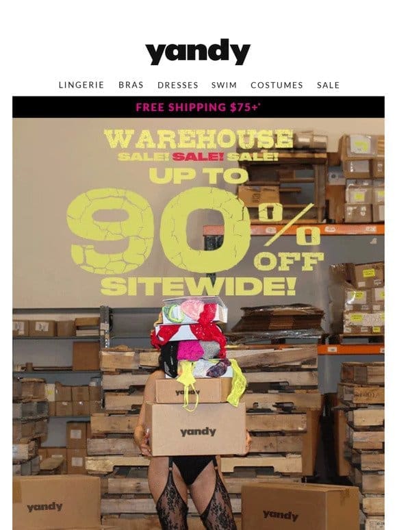 Yandy Warehouse Sale! Up to 90% OFF Sitewide