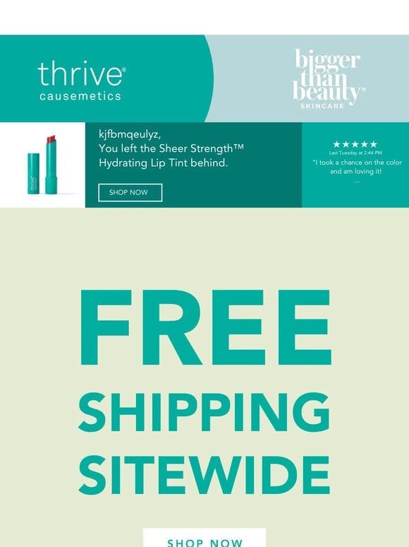 Yay! Free Shipping Just For You