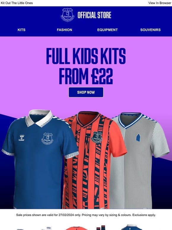 Young Strikers， Huge Discounts: Kids Kits From £22!