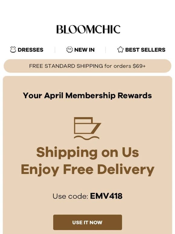 Your April VIP Membership Rewards