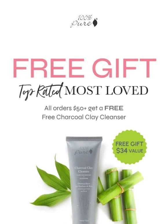 Your Gift Awaits: Free Charcoal Clay Cleanser with $50+ Purchases!