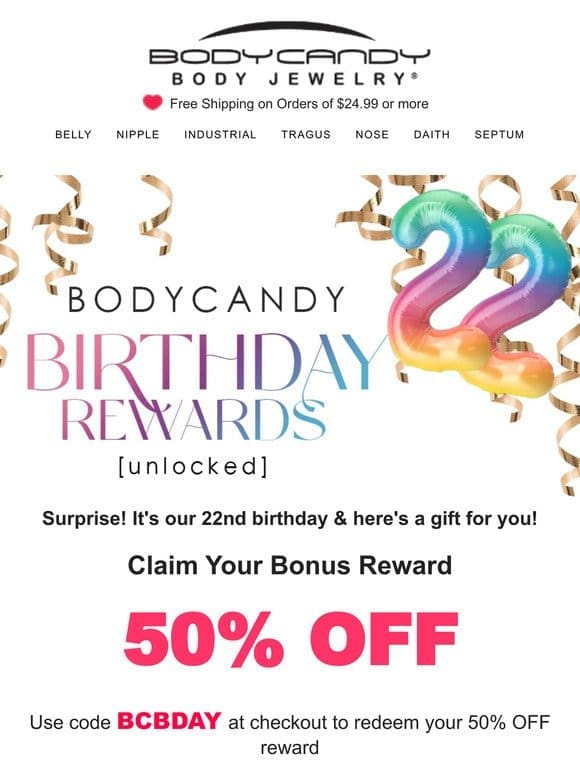 Your Reward   50% OFF