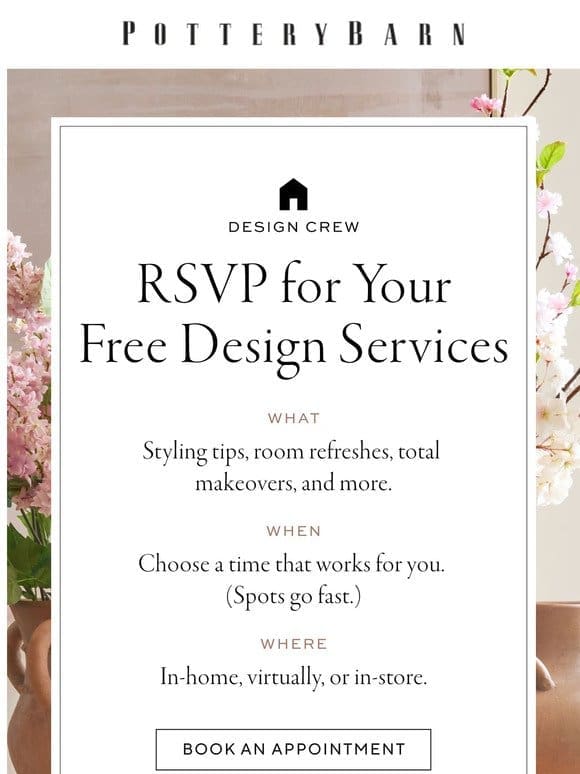 You’re invited: Book a free appt