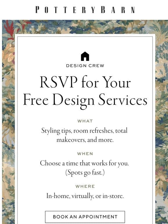 You’re invited: Free design appts