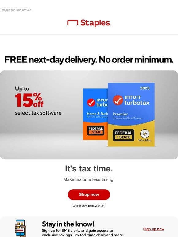 You’ve unlocked up to 15% off select tax software.