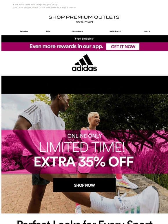 adidas Extra 35% Off ENDS Tomorrow