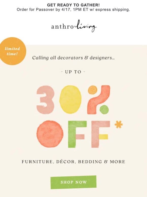up to 30% OFF 1500+ home styles!!