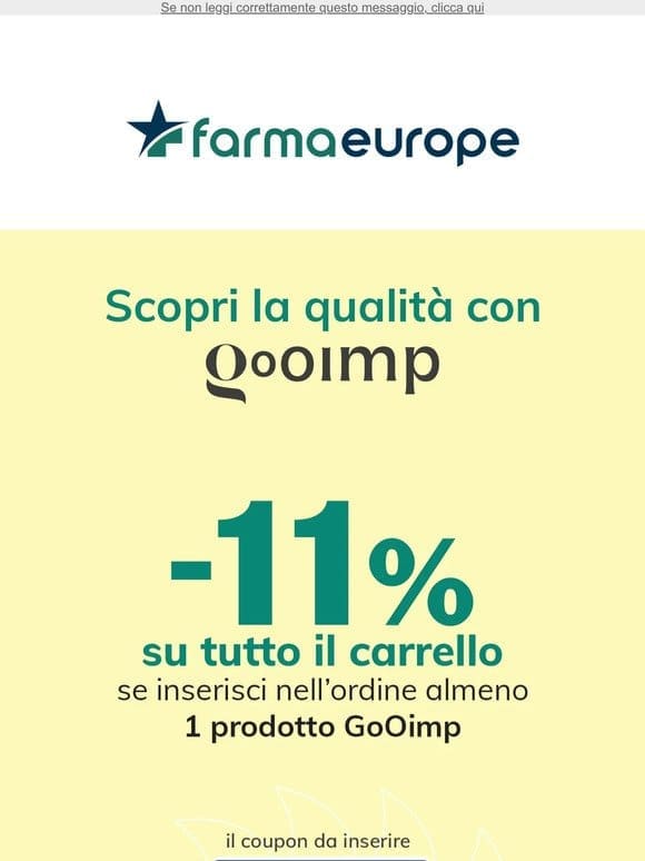 ⌛Ultime ore -11% su tutto il carrello se acquisti un prodotto Gooimp