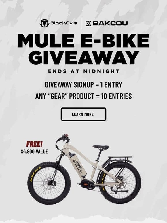 ⏰ Last Day to Win a FREE BAKCOU E-Bike