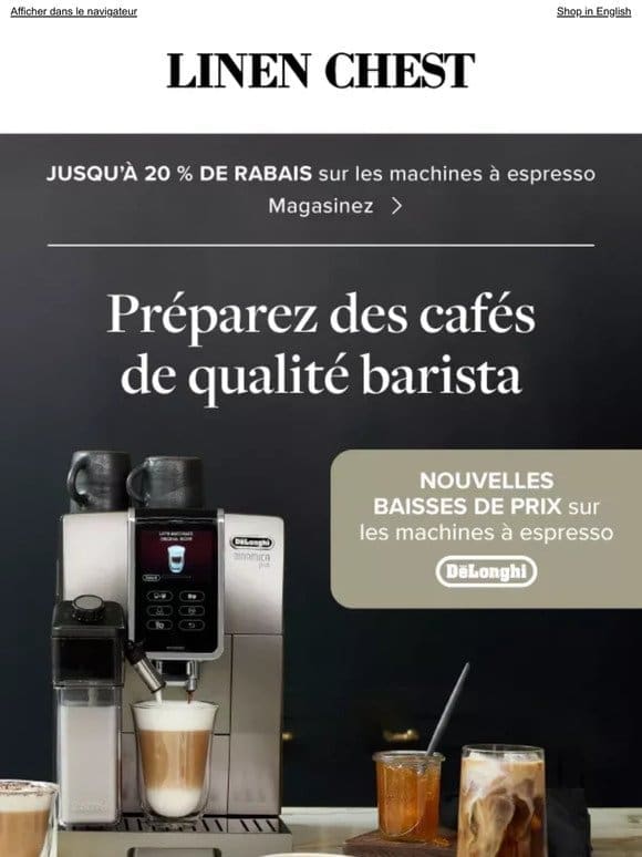 ☕Nouvelles baisses de prix sur les machines à espresso De’Longhi☕