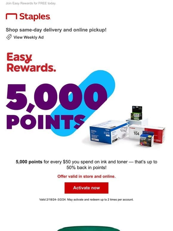 ✨5，000 points ✨ for every $50 spent!