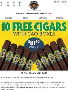 10 Free Cigars with CAO