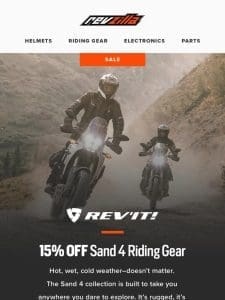 15% Off All REV’IT! Sand 4 Gear!