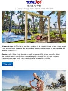 $199 & up—Hilton Head beachfront resort this summer & fall