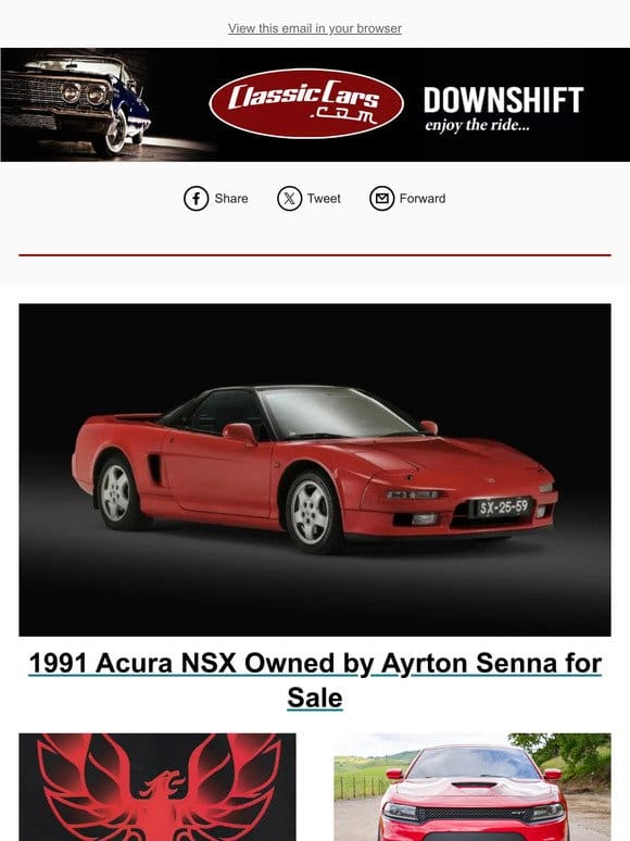 1991 Acura NSX Owned by Ayrton Senna for Sale