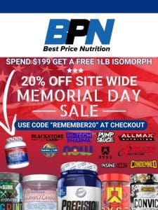 20% OFF Site Wide + Free APS Isomorph Protein