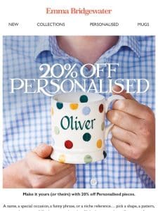 20% Off Perfectly Personalised Pottery