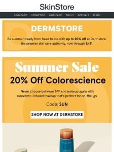 20% off Colorescience’s summer essentials at Dermstore