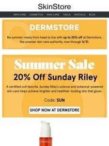 20% off Sunday Riley at Dermstore— The Summer Sale is HERE