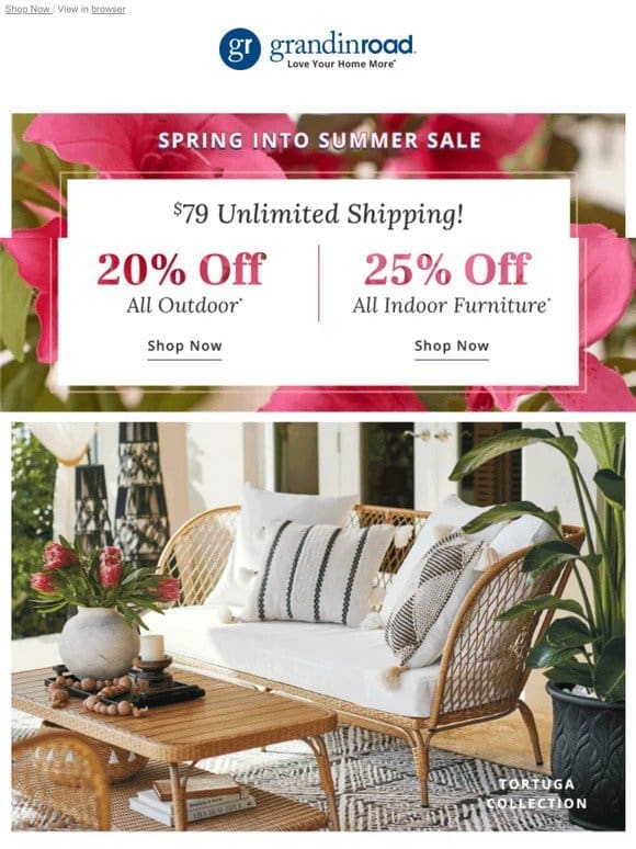 20% off all Outdoor + $79 unlimited shipping
