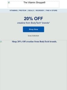 20% off creatine to crank up your week!