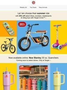20% off select bikes， scooters & more wheels with Target Circle.