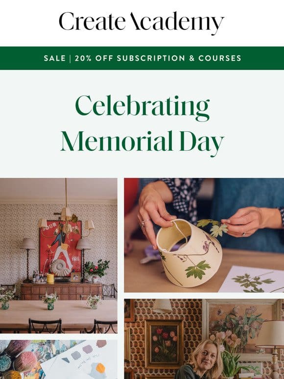 20% off this memorial weekend