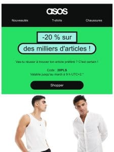 -20 % sur +1000 articles !