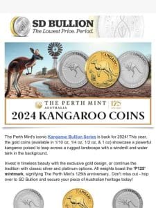 2024 Perth Mint Kangaroos On Sale This Week!
