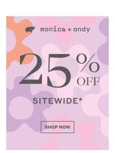 25% off sitewide on NOW