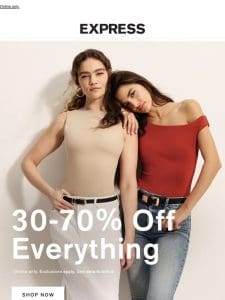 30-70% off everything LIVE NOW