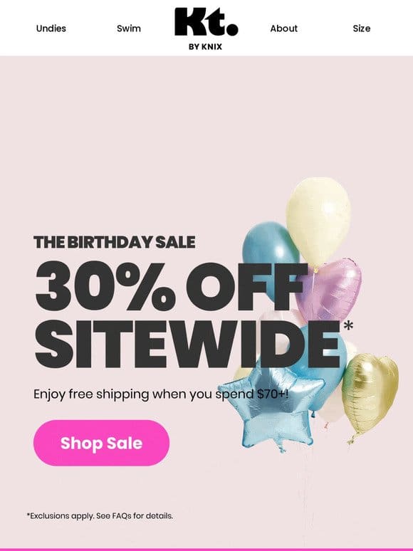 30% OFF SITEWIDE STARTS NOW