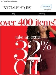 32% OFF Clearance   TIME’S UP