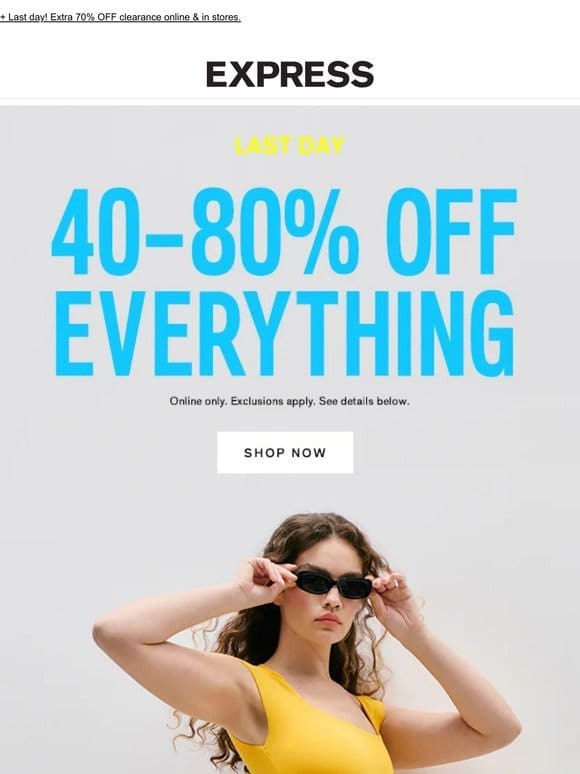 40-80% OFF everything is about to leave without you…