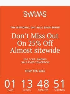 48 Hours Left: 25% Off Almost Sitewide
