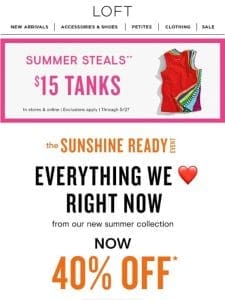 5 new arrivals you need now (+ $15 tanks and more!)