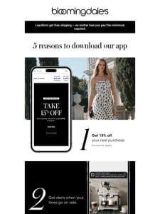 5 reasons to download our app
