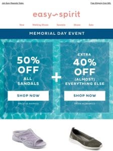 50% OFF ALL Sandals | EXTRA 40% OFF (Almost) Everything Else