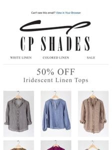 50% OFF SALE – Iridescent Tops