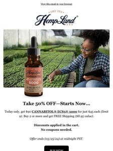 50% Off CANNABITOL® ECS5® 5000—Starts Now