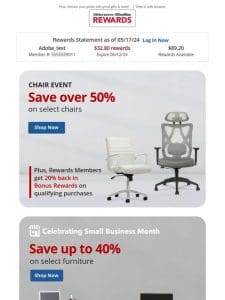 50% off select chairs to upgrade your office decor