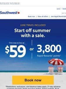 $59 sale to save on sunny breaks.