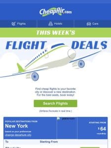 $64 Roundtrip from New York