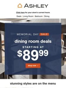 $89.99 and Up – Dine in Splendor This Memorial Day