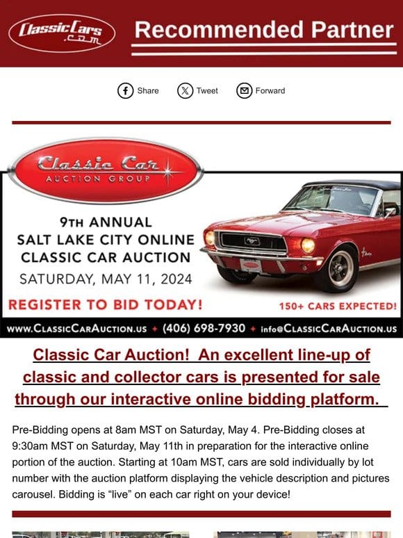 9th Annual Salt Lake City Online Classic Car Auction!