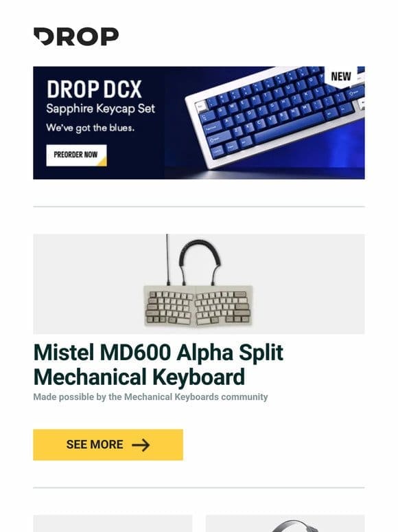 A True-Blue Crown Jewel: Drop DCX Sapphire Keycap Set + Shop More Featured Products